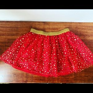 Holiday Time Red Skirt with Gold Stars 🌟 ♥️🎄 Sweetest little festive skirt!